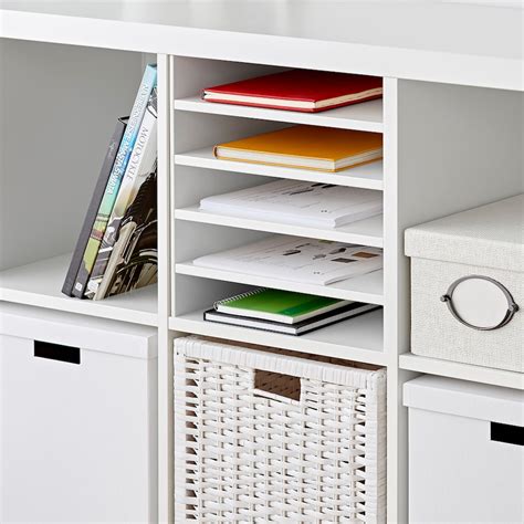 <strong>KALLAX Shelf unit with 4 inserts, high-gloss/white, 303</strong>/8x577/8" Place this <strong>KALLAX</strong> combination either standing or horizontally as a sideboard depending on your space. . Kallax shelf insert